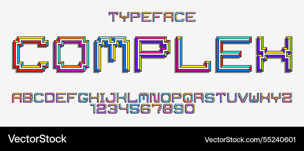 Child constructor colorful minimal square font Child constructor colorful minimal square font vector image
