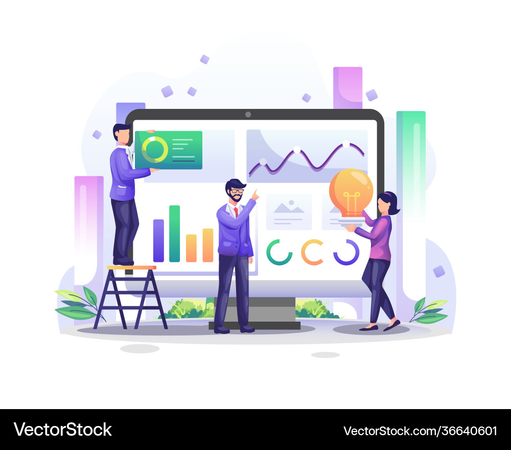 Data Analysis Chart Visualization vector image