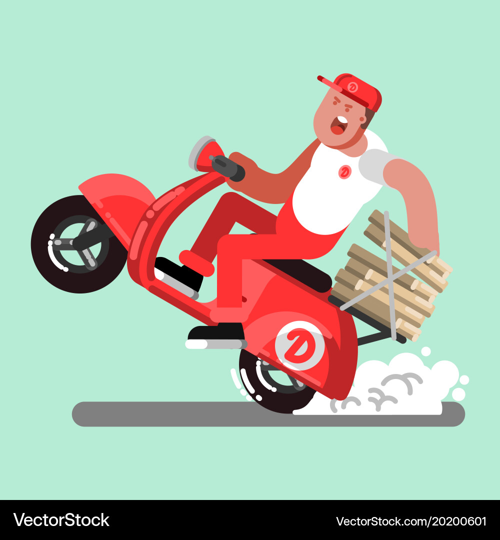 Delivery sketch boy Vector Image