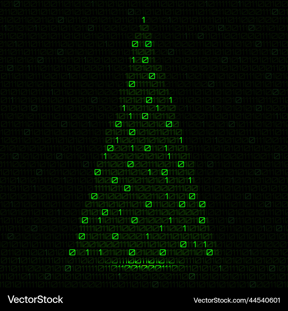 Digitaler Weihnachtsbaum mit Binärcode Digitaler Weihnachtsbaum mit Binärcode vektorbild