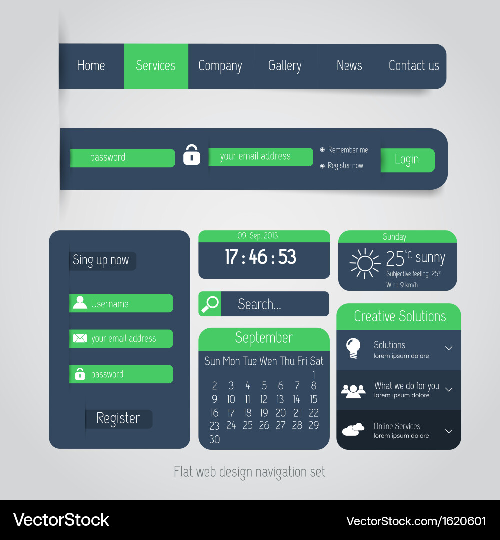 Flat web design elements 2 Vector Image