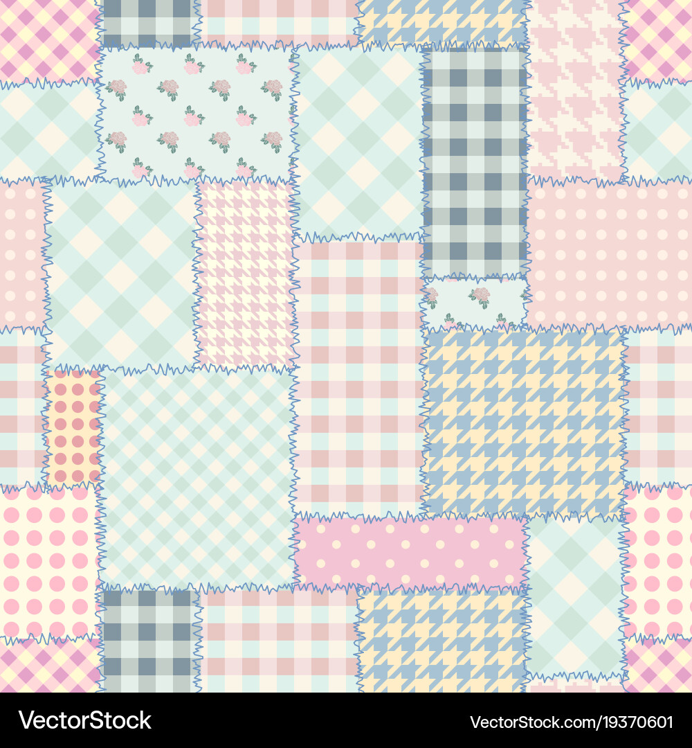 Geometric patchwork pattern of a squares vector image