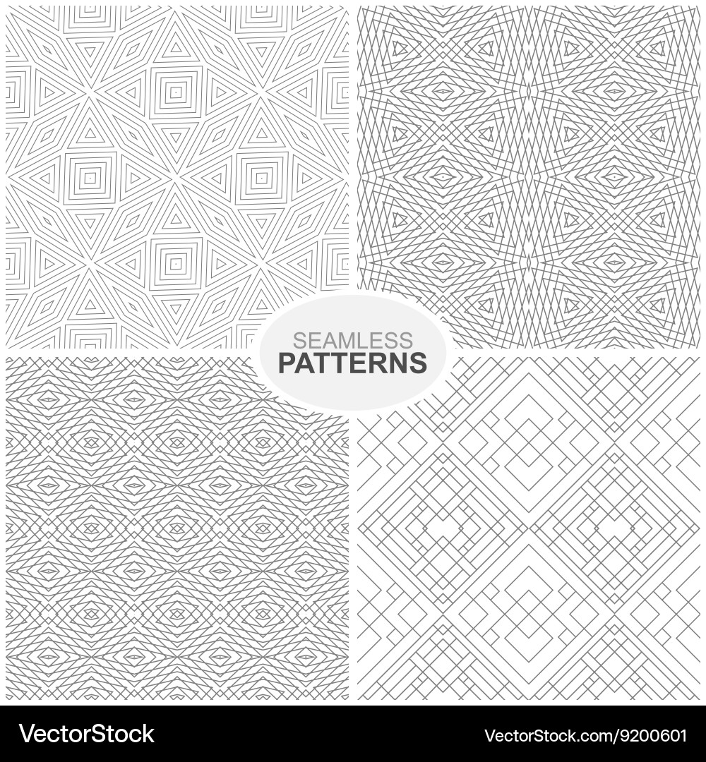 Geometric patterns - seamless collection vector image