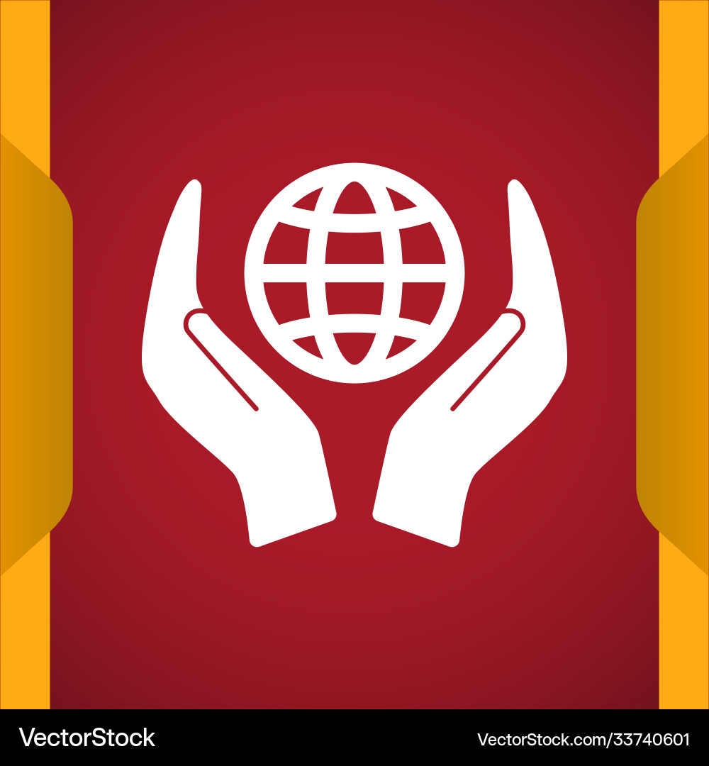 Globe in hand icon for web and mobile vector image