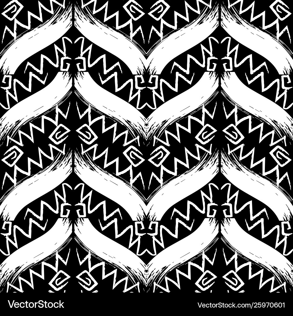 Grunge chalk zigzag seamless pattern zig zag Grunge chalk zigzag seamless pattern zig zag Vector Image