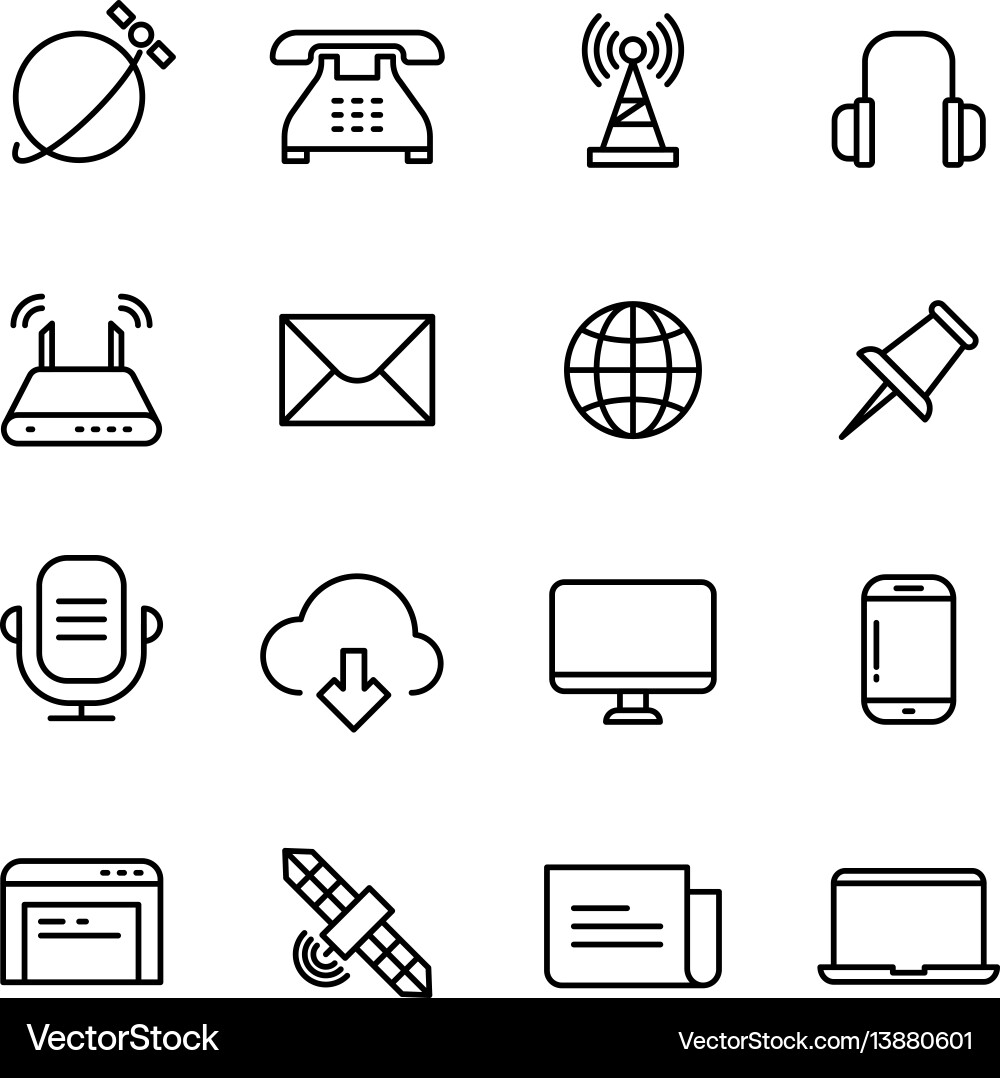 Kommunikation & Web Icons Vektorbild