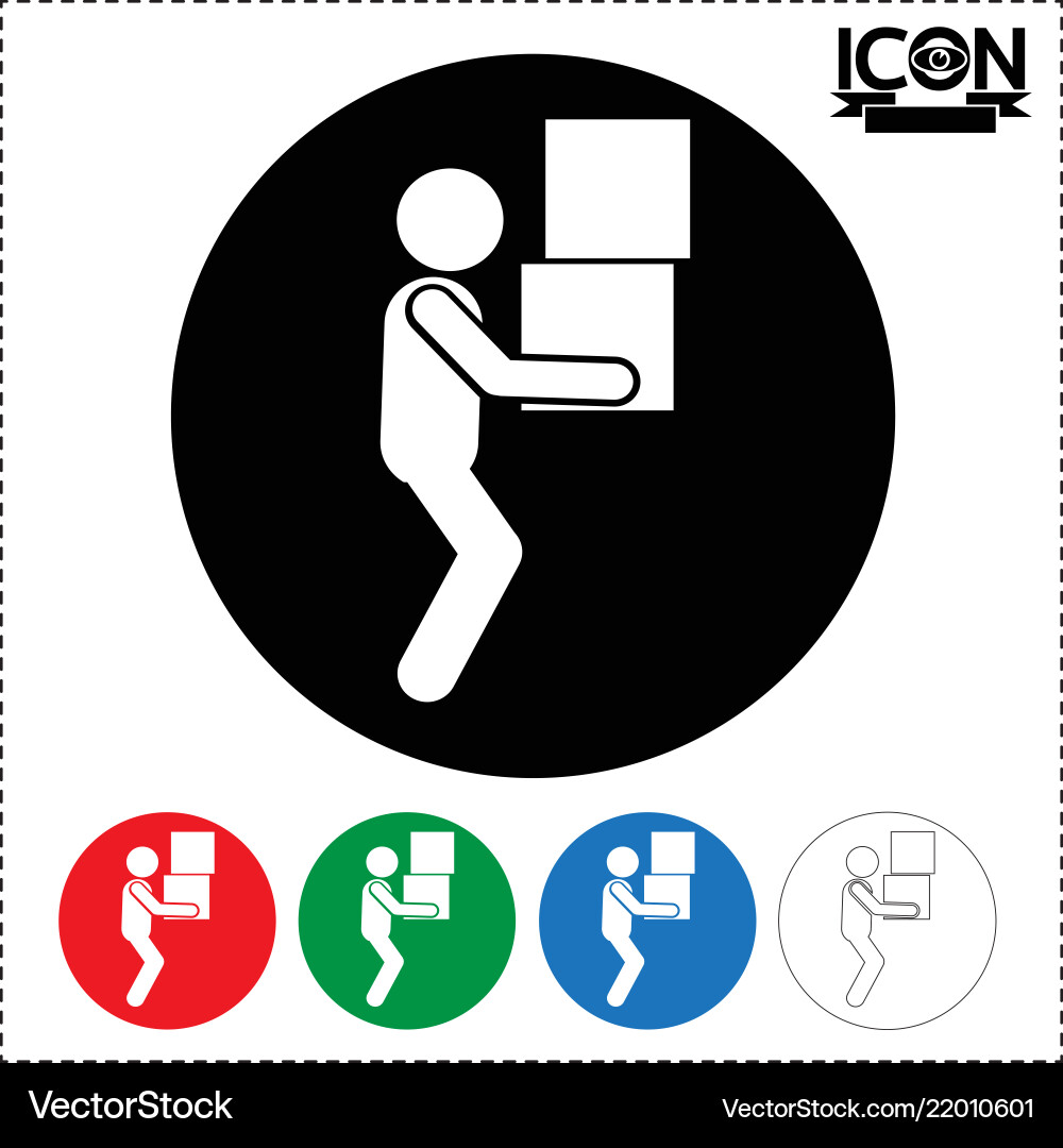 Man moving box icon vector image