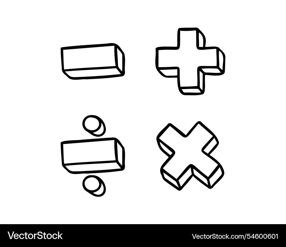 Math Operations - Plus Minus Multiply Divide vector image