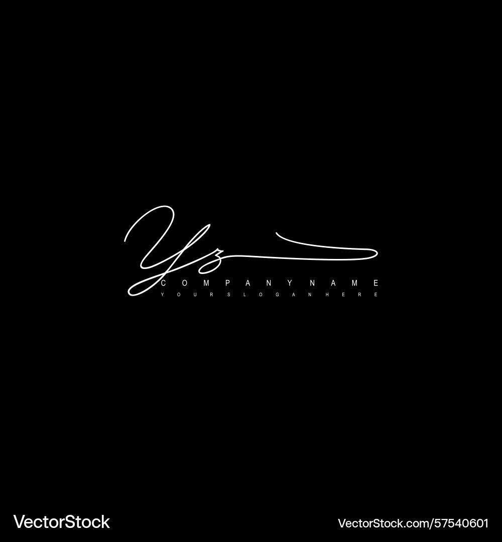 Minimal signature logo design with yz initials Vector Image