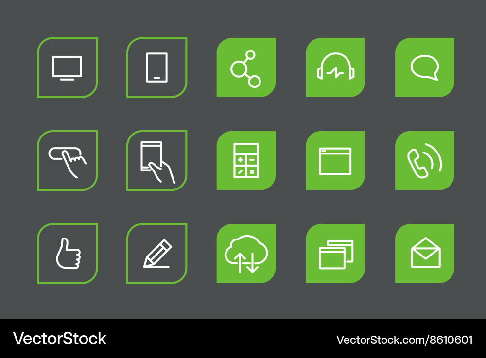 Modern web and mobile application pictograms vector image