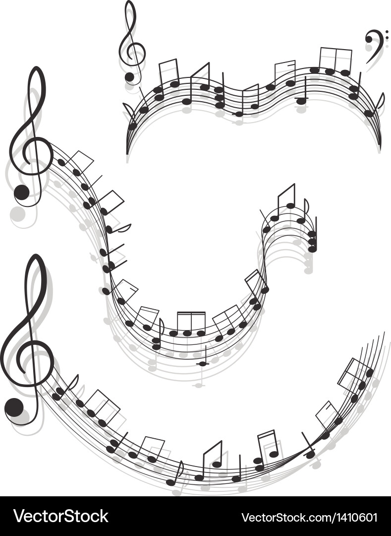 Music two treble clefs and notes for your design Vector Image