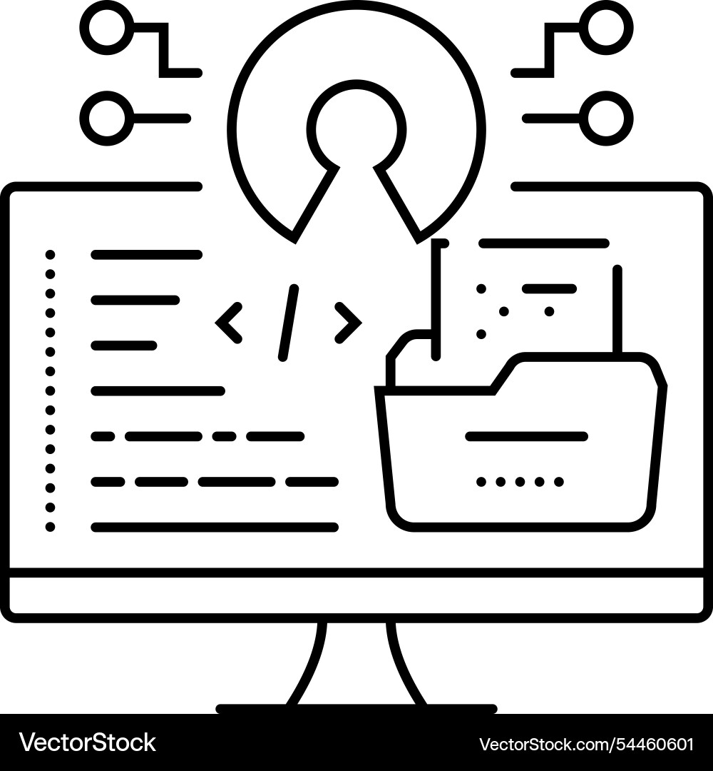 Open source tech enthusiast line icon Open source tech enthusiast line icon vector image