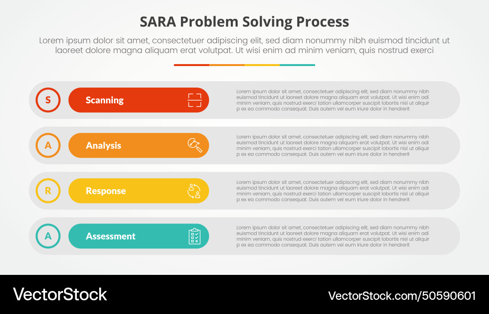 Sara model problem solving infographic concept Vector Image