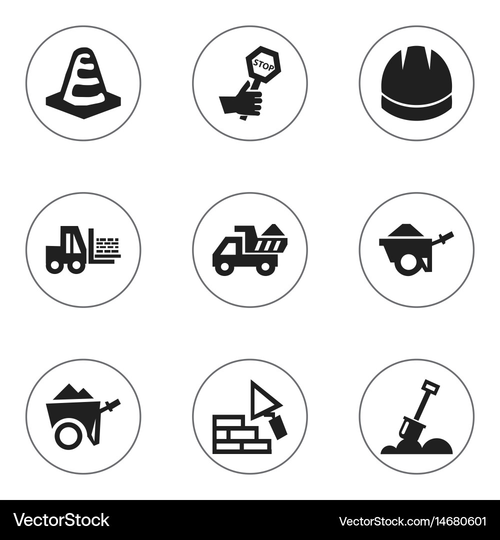 Set of 9 editable structure icons includes vector image