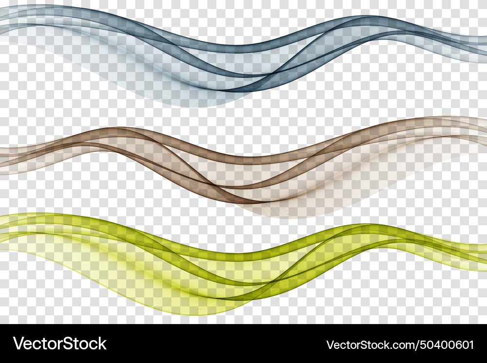 Smooth flow of wavy lines abstract wave set Smooth flow of wavy lines abstract wave set Vector Image