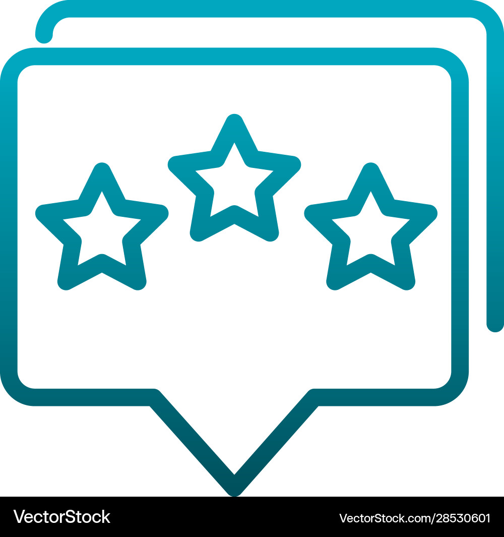 Talk bubble rating stars communications gradient vector image