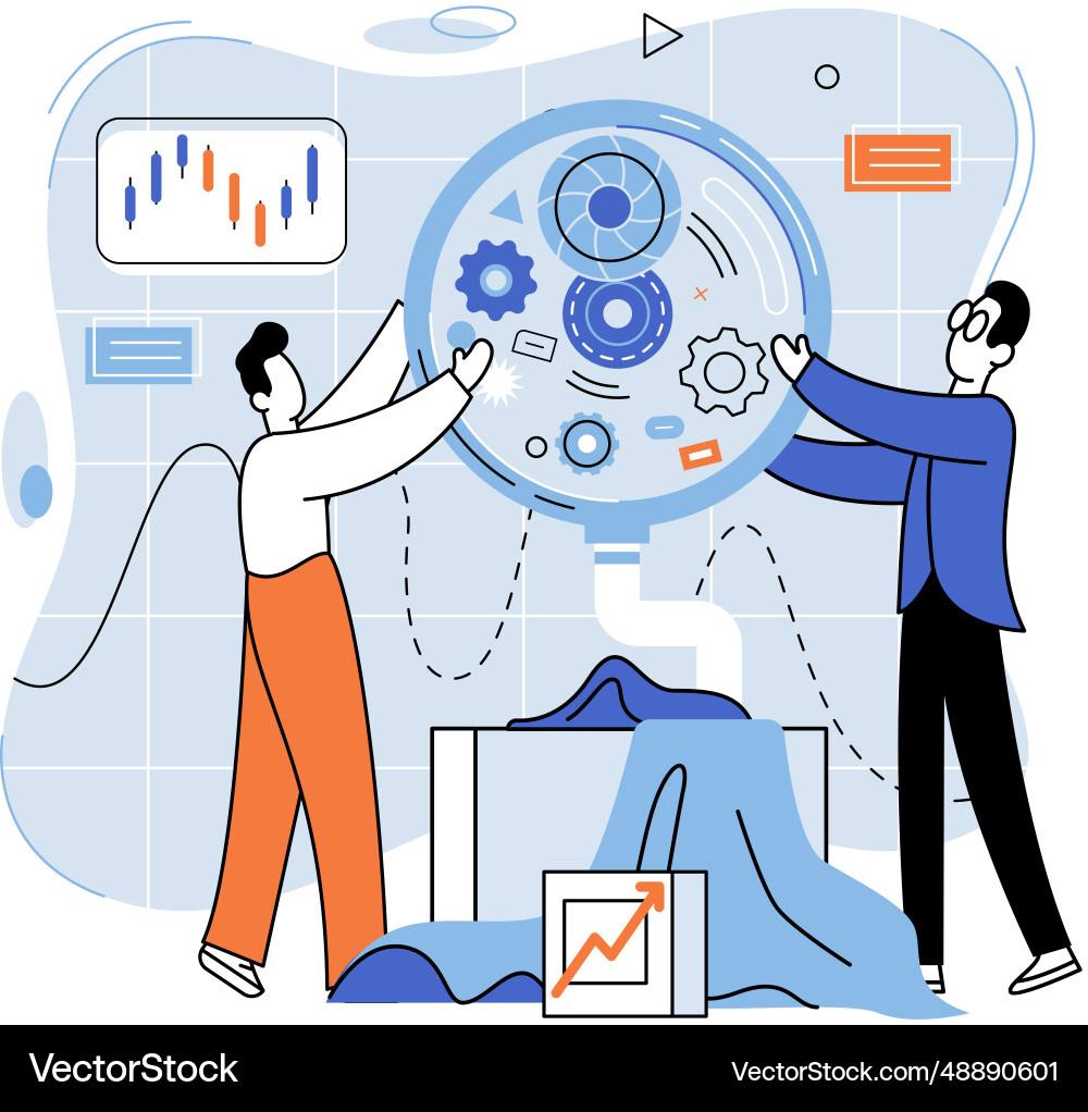 Team solving problems focus group concept Team solving problems focus group concept vector image