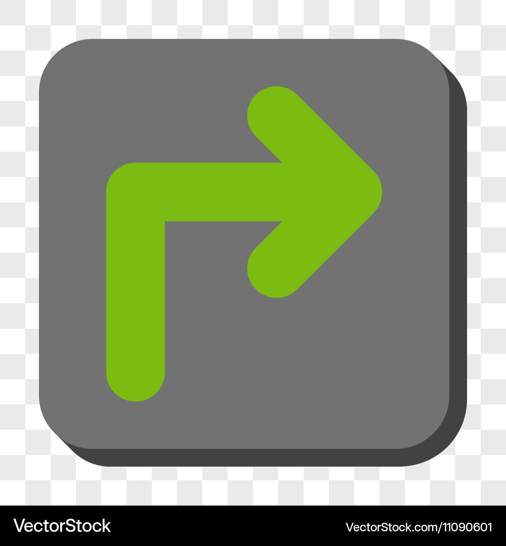 Turn right rounded square button vector image
