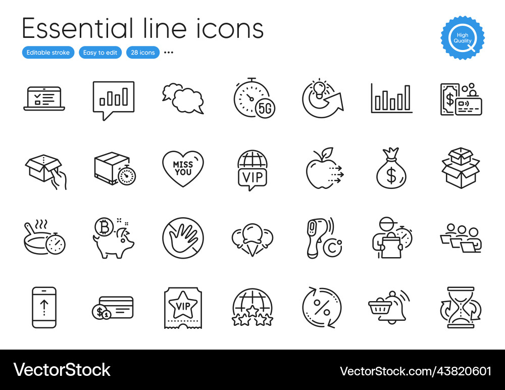 Web lectures do not touch and payment method line vector image