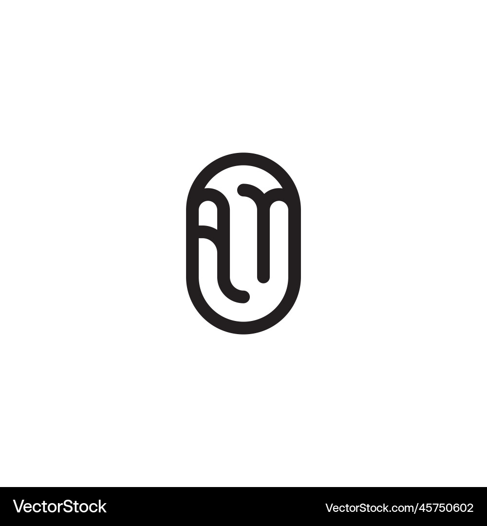 An line simple round initial concept with high An line simple round initial concept with high vector image