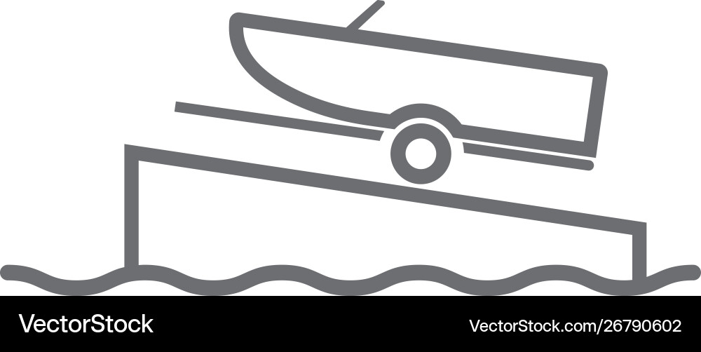 Boat on a ramp icon simple element from map Boat on a ramp icon simple element from map vector image