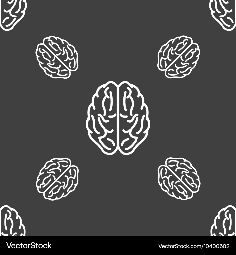 Brain sign seamless pattern on a gray background vector image