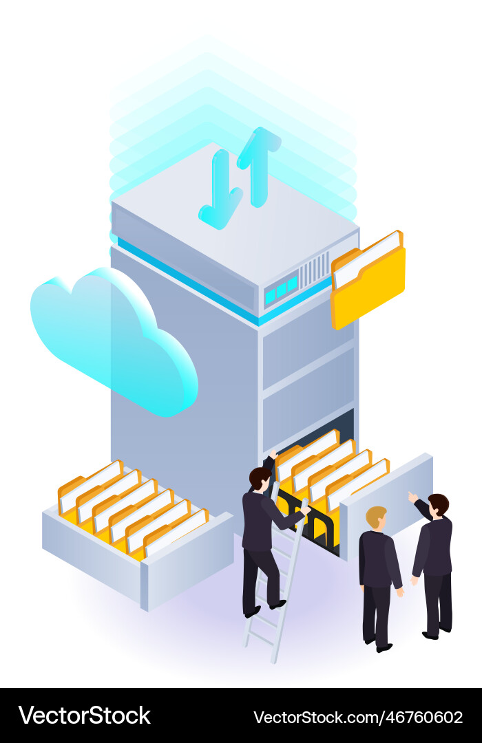 Cloud Data Storage Concept Vector Image