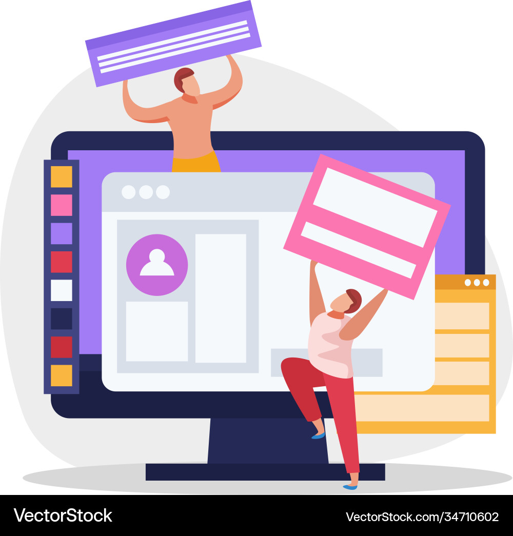 Computer window design composition vector image