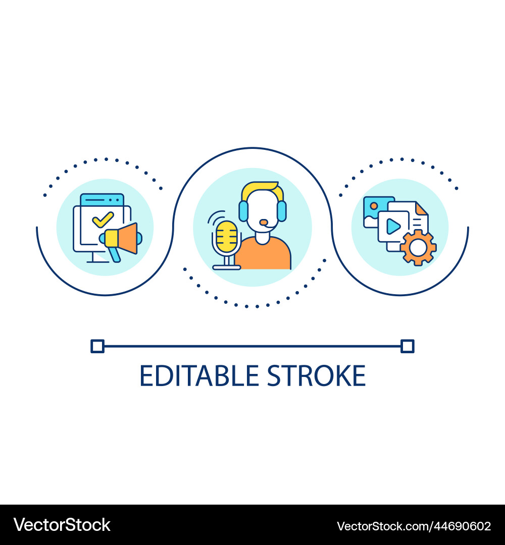 Create content for social media loop concept icon Create content for social media loop concept icon vector image