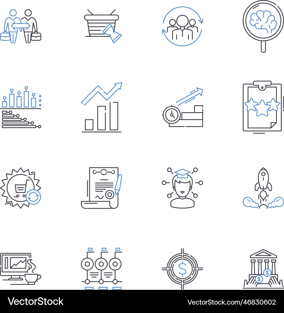 Data science line icons collection analytics big Data science line icons collection analytics big vector image