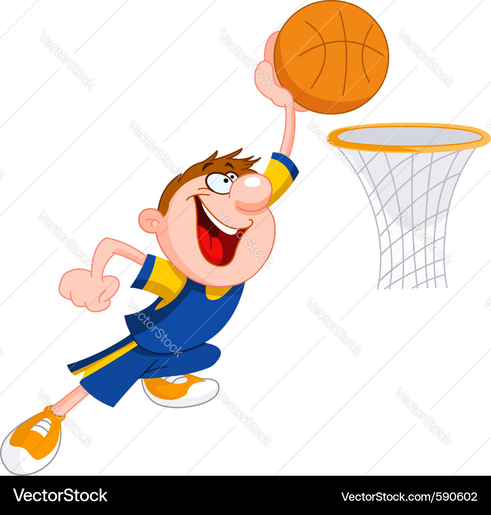 Energetic Basketball Kid vector image