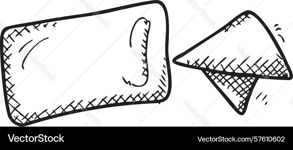 Hand-sketched blank scroll banner for text design vector image