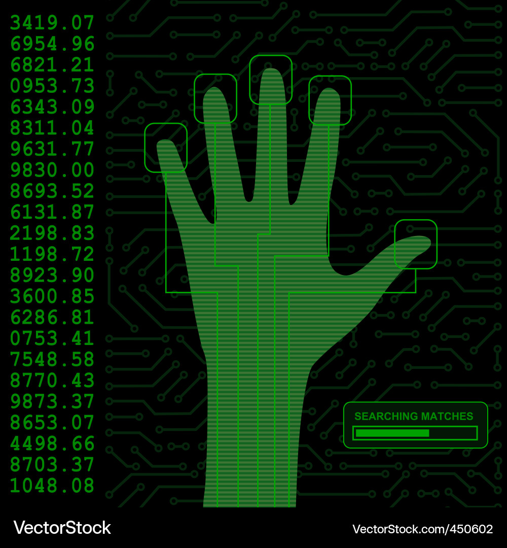 Handprint Security Scanner Vector Image