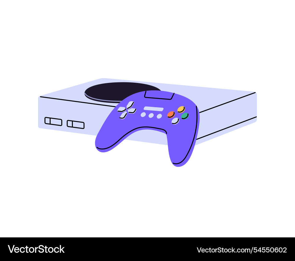 Icon of videogame console with controller video Icon of videogame console with controller video vector image