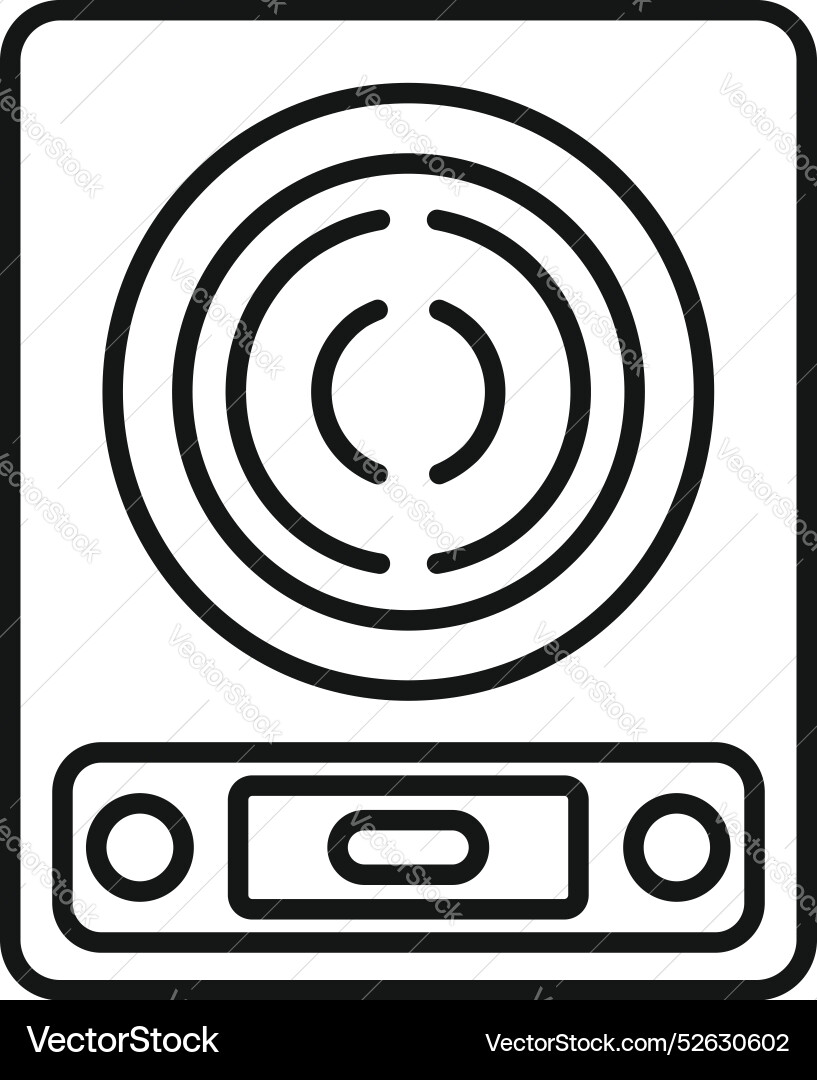 Induction cooker panel with touch control showing vector image