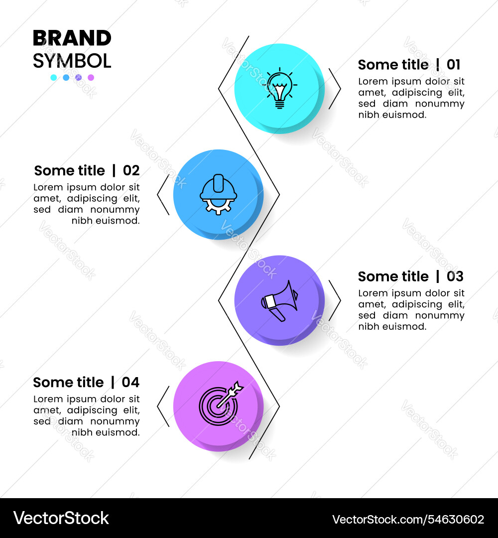 Infographic template vertical line with 4 steps Vector Image