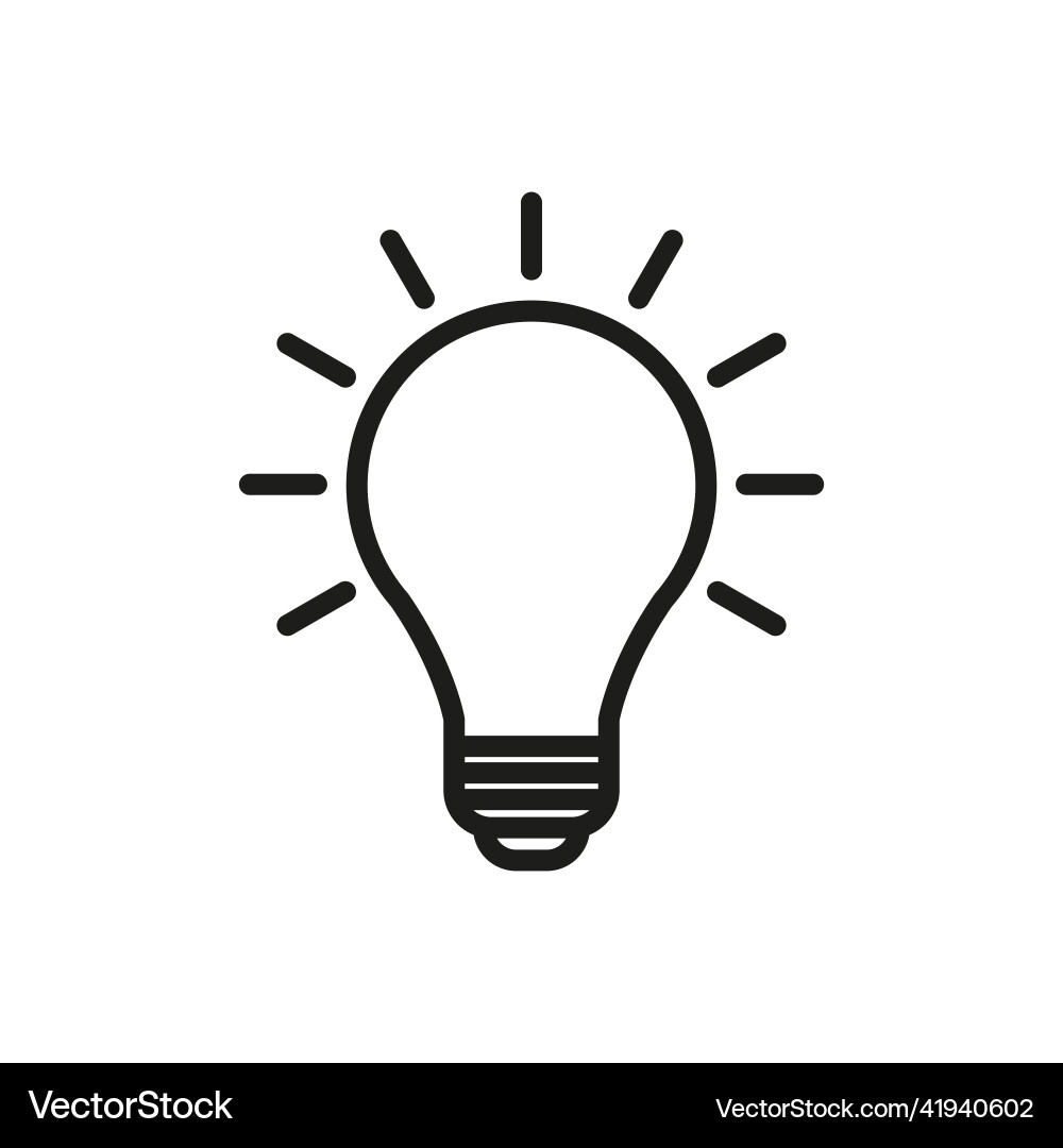 Light bulb icon a symbol of an idea linear vector image