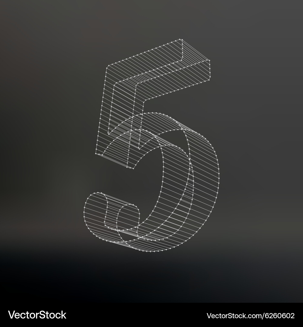Low poly numbers font polygon number vector image
