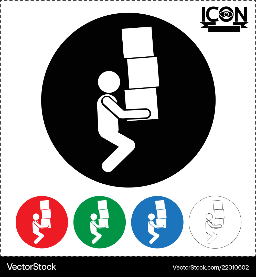 Man moving box icon Vector Image