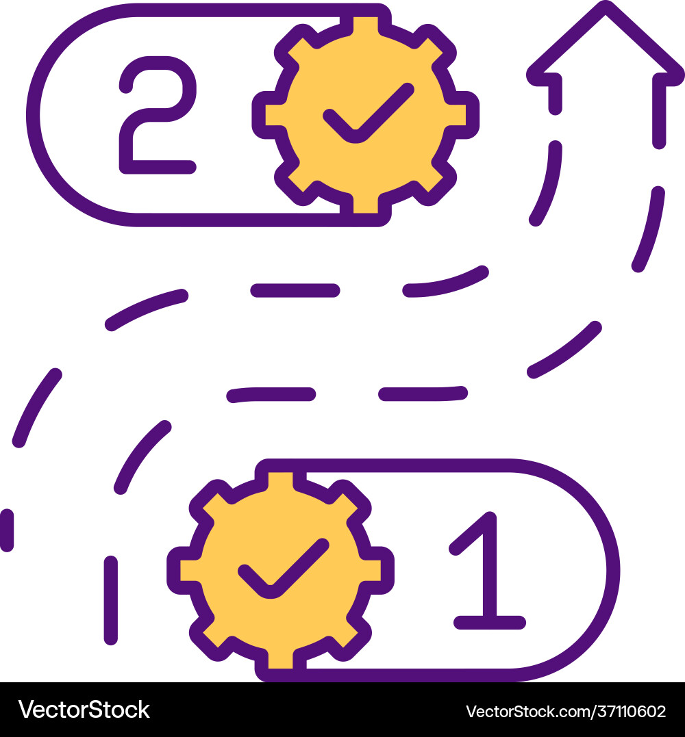 Problem solving progress rgb color icon Problem solving progress rgb color icon Vector Image