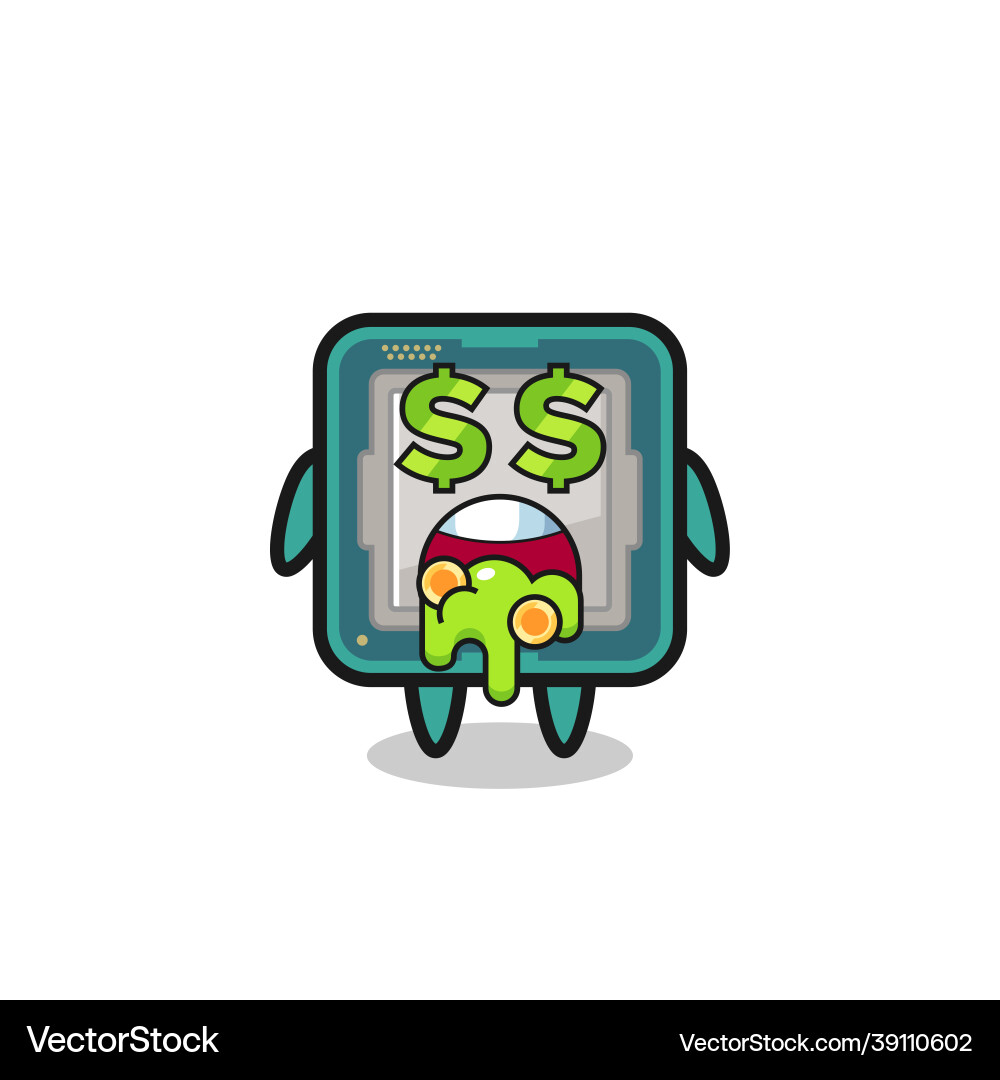 Processor character with an expression of crazy Processor character with an expression of crazy vector image