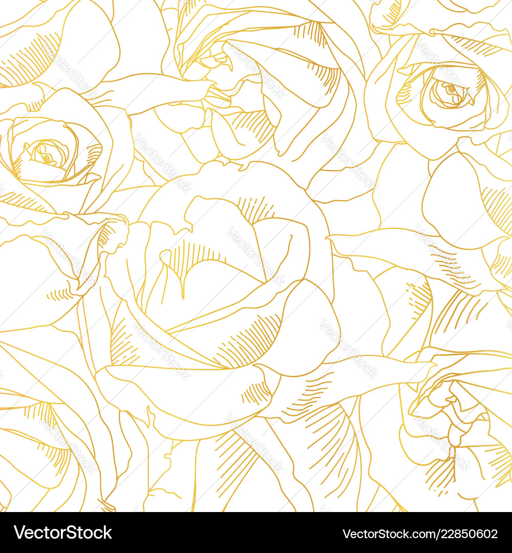 Roses bud outlines pattern with contours Roses bud outlines pattern with contours vector image