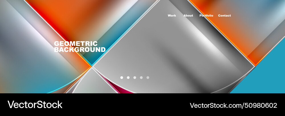 Round triangles and squares web site page template Round triangles and squares web site page template Vector Image