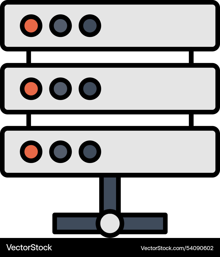 Server line filled icon design vector image