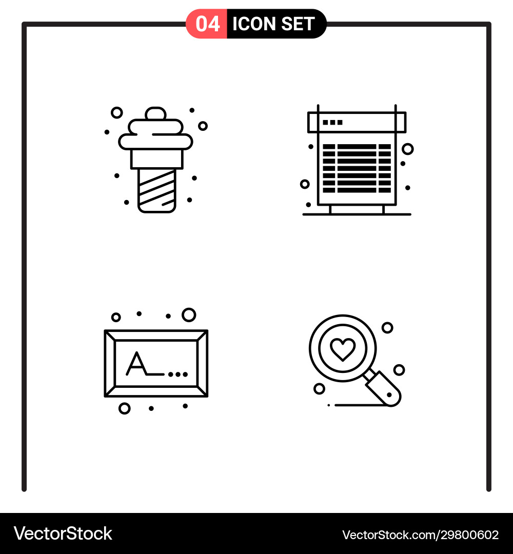 Set 4 line style icons for web and mobile Vector Image
