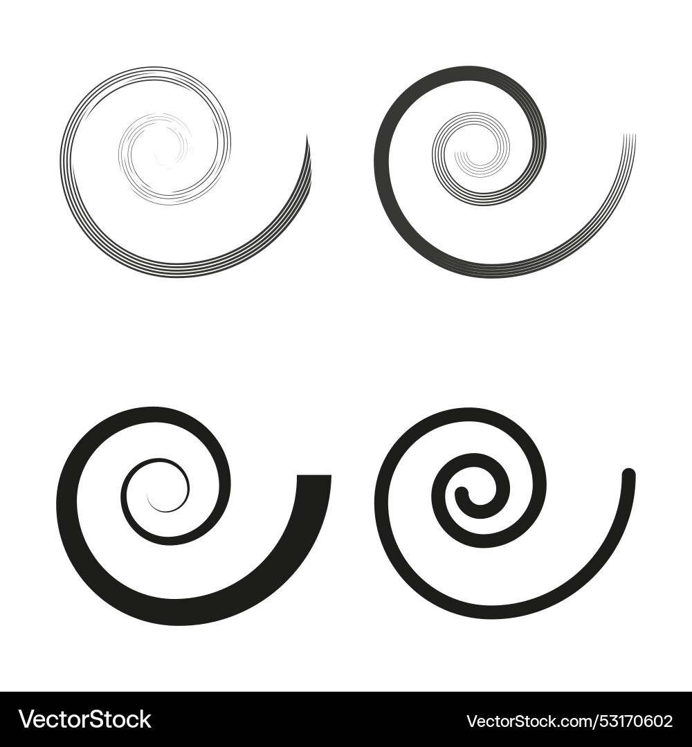 Spiral design elements set abstract swirl icons Spiral design elements set abstract swirl icons vector image