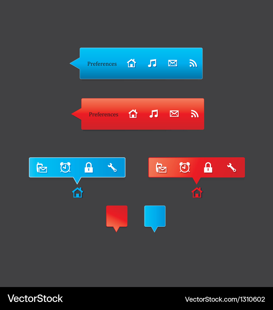 Website Navigation Icons vector image