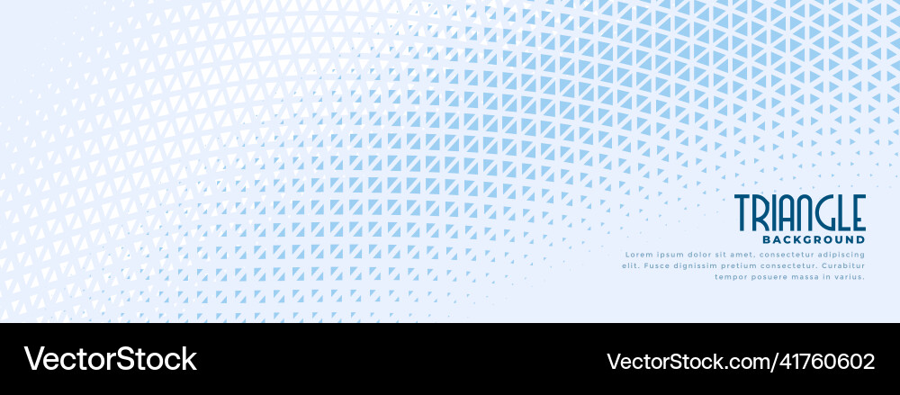 White banner with tiny blue triangle pattern Vector Image