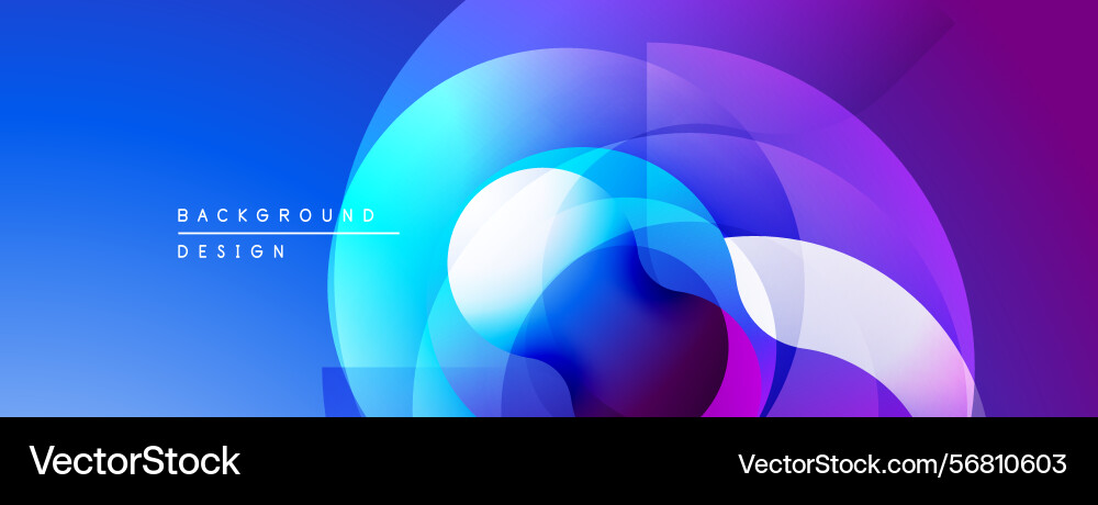 Abstract gradient shapes overlap creating vibrant Vector Image