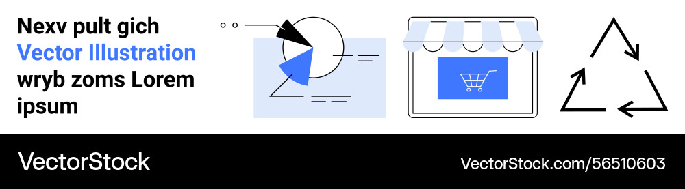 Abstract visual elements with pie chart vector image
